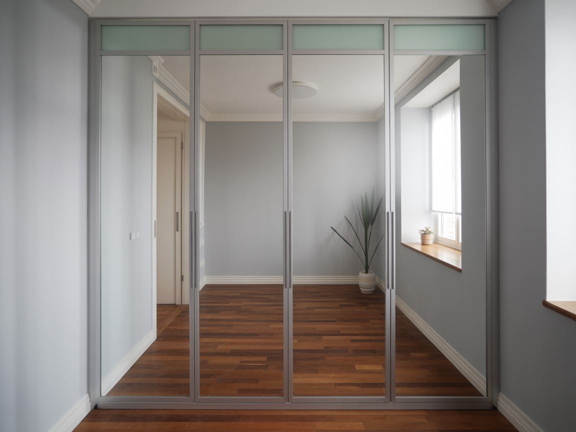 szafa wnękowa z lustrem